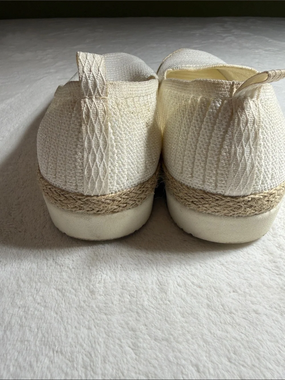 Skechers BOBS Slip-On Knit Flats in White